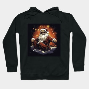 Badass Santa Claus on black background Hoodie